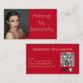 Modern Photo Makeup Business Card with barcode 名刺 (正面/裏面)