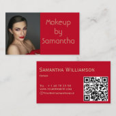 Modern Photo Makeup Business Card with barcode 名刺 (正面/裏面)