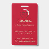 Modern Photo Makeup Business Name Badge バッジ (裏面)