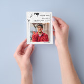 Modern photo male budget Graduation Save the Date チラシ (手)