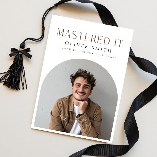 Modern Photo Master Graduation Announcement ポストカード