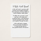 Modern Photo Memorial Funeral Prayer Card (裏面)