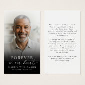 Modern Photo Memorial Sympathy Funeral Prayer Card (正面&裏面)