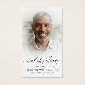 Modern Photo Memorial Sympathy Funeral Prayer Card (正面)