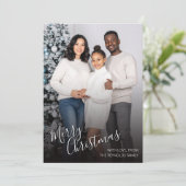 Modern Photo Merry Christmas Flat Greeting Card サンキューカード (スタンド正面)