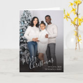 Modern Photo Merry Christmas Greeting Card カード (黄色い花)