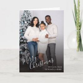Modern Photo Merry Christmas Greeting Card カード