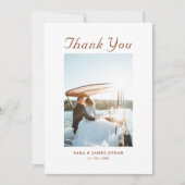 Modern Photo Minimal Couples Message Wedding サンキューカード (正面)