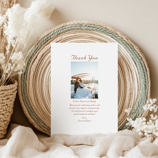 Modern Photo Minimal Couples Message Wedding サンキューカード