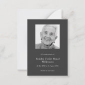 Modern photo minimalist memorial prayer card ノートカード (正面)