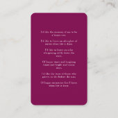 Modern photo minimalist memorial prayer card  名刺 (裏面)