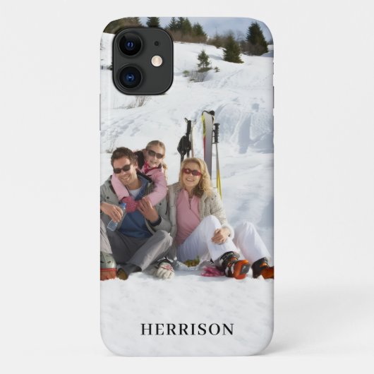 Modern Photo Name Family Simple Gorgeous Cute Case-Mate iPhoneケース (裏面)