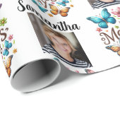 Modern Photo Name Happy Mothers Day  ラッピングペーパー (ロールコーナー)