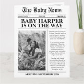 Modern Photo Newspaper Baby Shower カード (正面)
