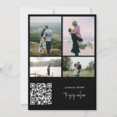 Modern photo overlay QR CODE script names wedding 招待状 (裏面)