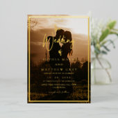 Modern Photo Overlay Wedding Foil Invitation 箔招待状 (立ち正面)