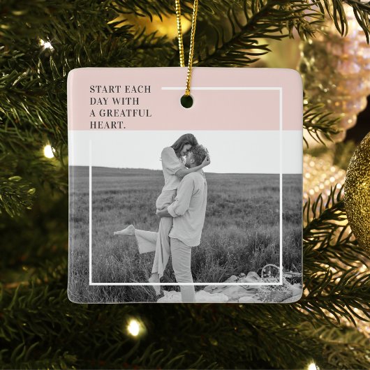 Modern Photo Pastel Pink Family Lovely Gift セラミックオーナメント