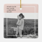 Modern Photo Pastel Pink Family Lovely Gift セラミックオーナメント (裏面)