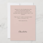 Modern photo pink neutral Graduation She did it サンキューカード (裏面)