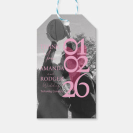 Modern Photo Pink Typography  Thank You ギフトタグ