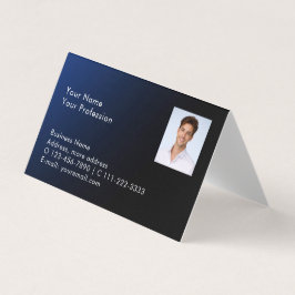 Modern Photo QR Code Blue Gradient Professional 名刺