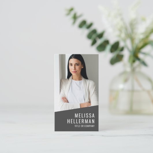 Modern Photo QR Code Logo Vertical 名刺 (スタンド正面)