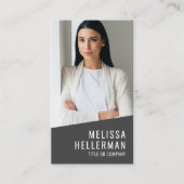 Modern Photo QR Code Logo Vertical 名刺 (正面)