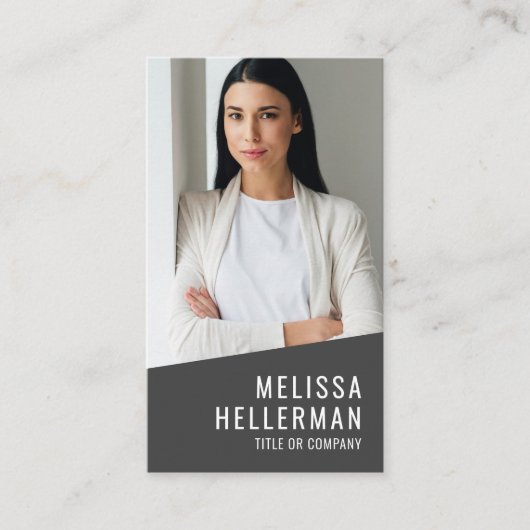 Modern Photo QR Code Logo Vertical 名刺 (正面)