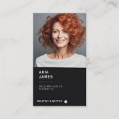 Modern Photo & QR Code Vertical 名刺 (正面)