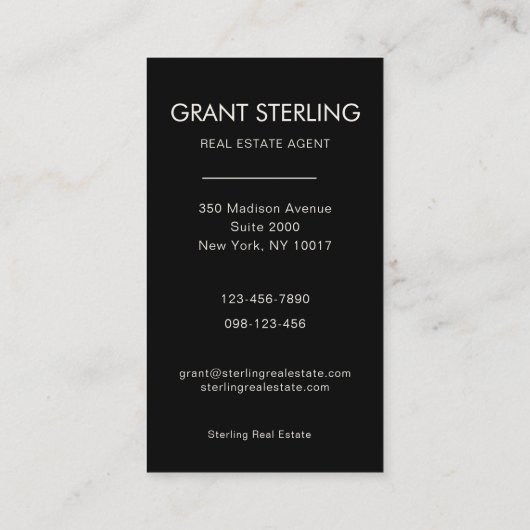 Modern Photo Real Estate Realtor 名刺 (裏面)