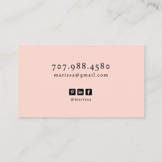 Modern Photo Realtor Blush 名刺 (裏面)