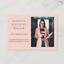 Modern Photo Realtor Blush Business Card 名刺
