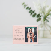 Modern Photo Realtor Blush Business Card 名刺 (スタンド正面)