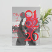 Modern Photo Red Pink Typography  サンキューカード (スタンド正面)