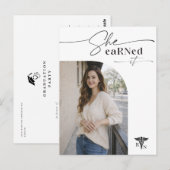 Modern Photo RN Nurse Graduation Party Invitation ポストカード (正面/裏面)