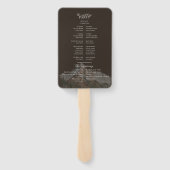 Modern Photo Rustic Brown Wedding Program Fan ハンドファン (裏面)