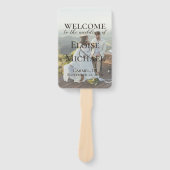 Modern Photo Rustic Brown Wedding Program Fan ハンドファン (正面)