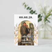 Modern Photo Save the date Invitation Postcard ポストカード (スタンド正面)