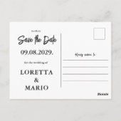 Modern Photo Save the date Invitation Postcard ポストカード (裏面)