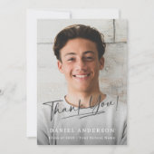 Modern Photo Script Graduation Thank You Card (正面)