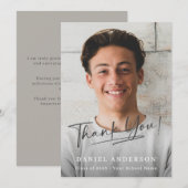 Modern Photo Script Graduation Thank You Card (正面/裏面)