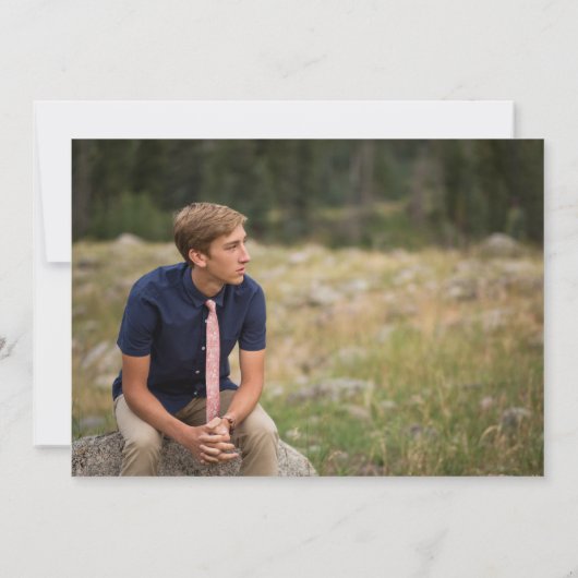 Modern Photo Script Horizontal Graduation Party 招待状 (裏面)