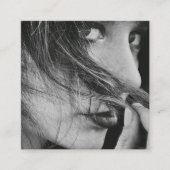 Modern Photo Script Name Social QR Code スクエア名刺 (正面)