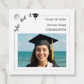 Modern photo She did it Graduation Party DIY フェイバータグ (正面)