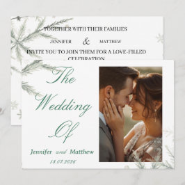Modern Photo simple Wedding Invitation  招待状