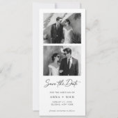 Modern Photo Strip Wedding Photo Bookmark セーブザデート (正面)