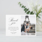 modern photo stylish script wedding thank you card サンキューカード (スタンド正面)