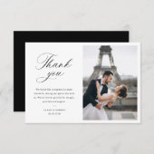 modern photo stylish script wedding thank you card サンキューカード (正面/裏面)