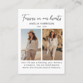 Modern Photo Sympathy Funeral Prayer Card 名刺 (正面)