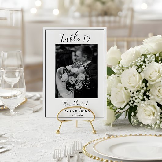 Modern Photo Table Number Wedding Reception Card テーブルナンバー